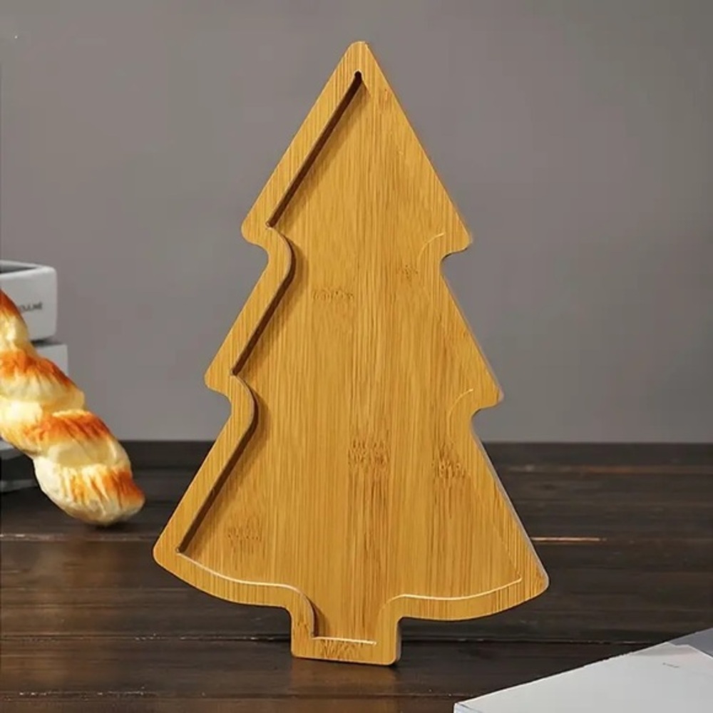 Pine Tree Mini Serving Tray 11” Wood - NEW